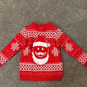Holiday Time “Ugly Christmas” Santa Red Knit Sweater